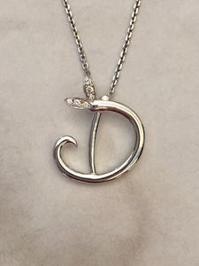 SILVER WINGED INITIAL PENDANT