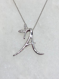 SILVER WINGED INITIAL PENDANT